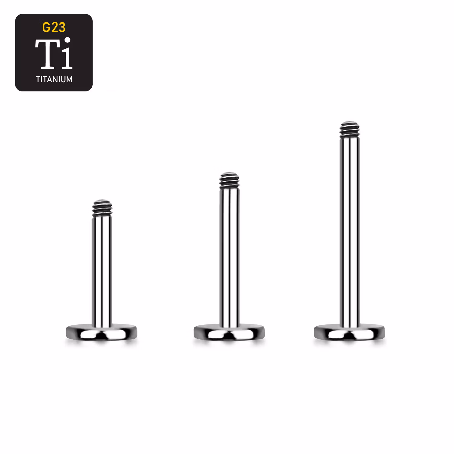 Titanium Labret / Monroe 1.6mm med 4mm bas (lös del)