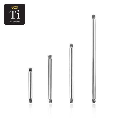 Titanium barbell utvändigt gängad 1.2mm (lös del)