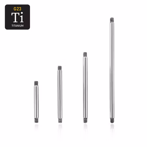 Titanium barbell utvändigt gängad 1.2mm (lös del)