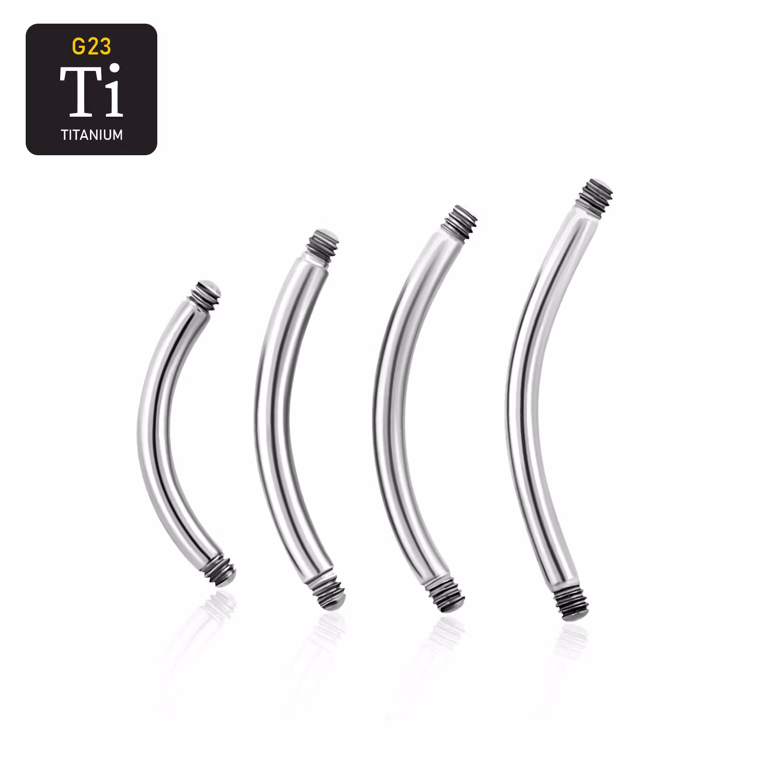 Titanium banana utvändigt gängad 1.2mm (lös del)