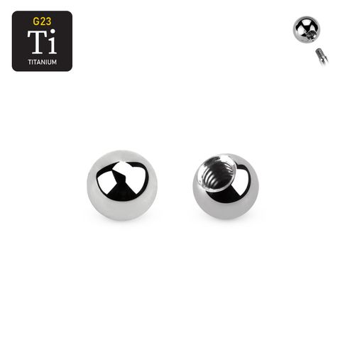 Titanium kula 2.5mm med 1.2mm gänga (lös del)