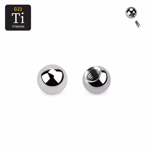 Titanium kula 2.5mm med 1.2mm gänga (lös del)