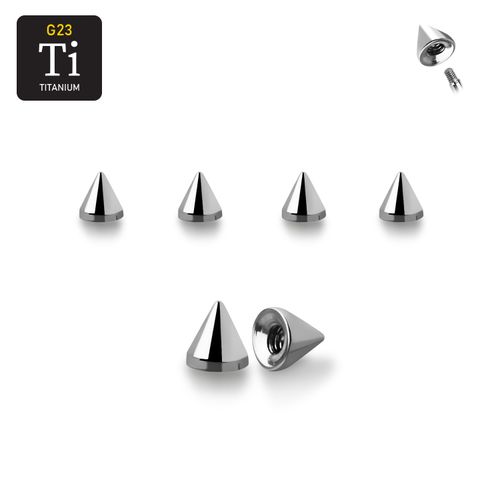 Titanium kon 2.5mm med 1.2mm gäng (lös del)