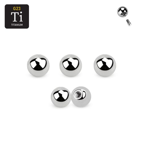 Titanium kula 3mm med 1.2mm gäng (lös del)