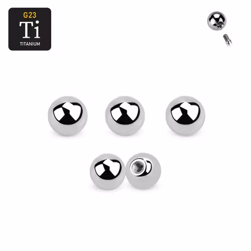 Titanium kula 3mm med 1.2mm gäng (lös del)
