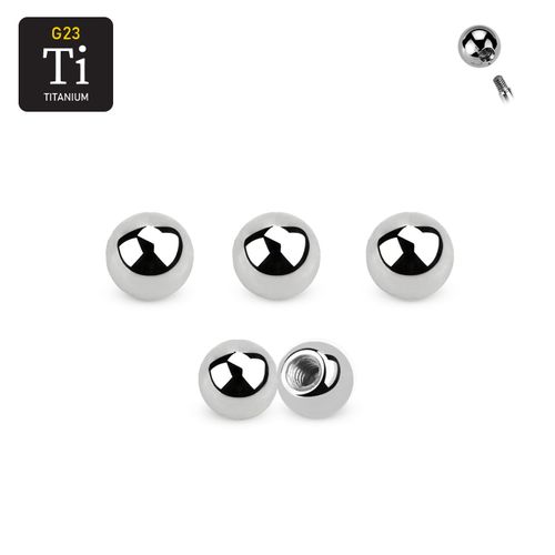 Titanium kula 3mm med 1.6mm gäng (lös del)