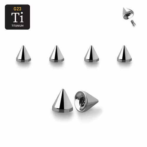 Titanium kon 3mm med 1.2mm gäng (lös del)