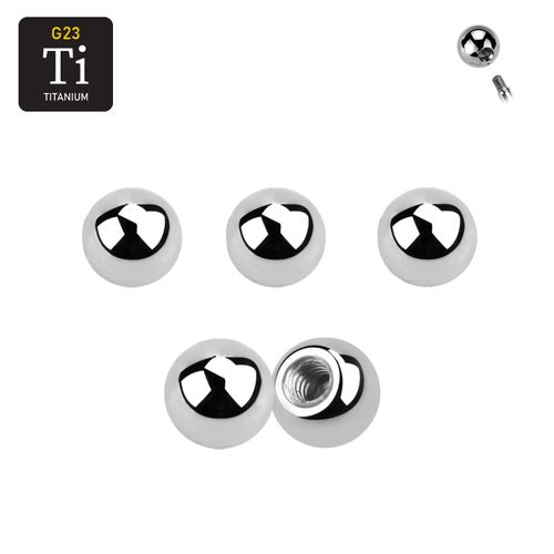 Titanium kula 4mm med 1.6mm gäng (lös del)