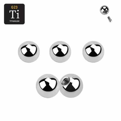 Titanium kula 5mm med 1.6mm gäng (lös del)