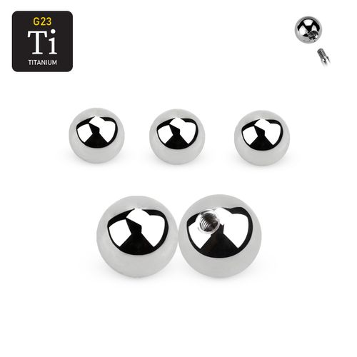 Titanium kula 6mm med 1.6mm gäng (lös del)