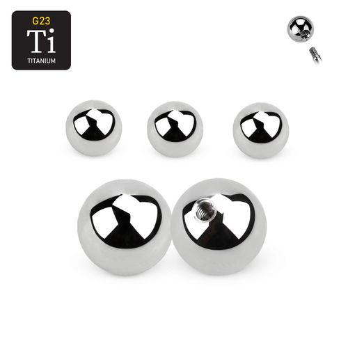 Titanium kula 8mm med 1.6mm gäng (lös del)