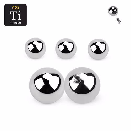 Titanium kula 8mm med 1.6mm gäng (lös del)