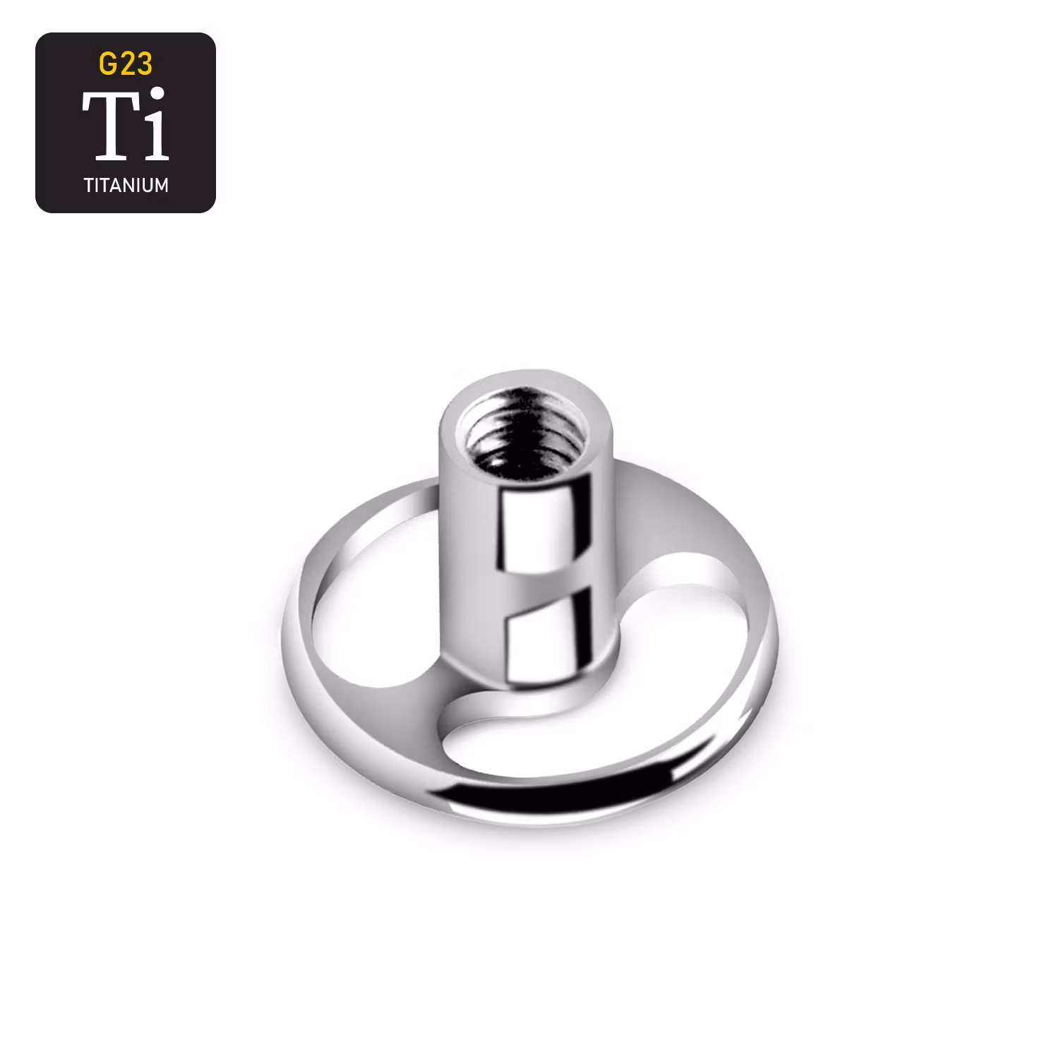 Rund dermal-platta / bas i titanium