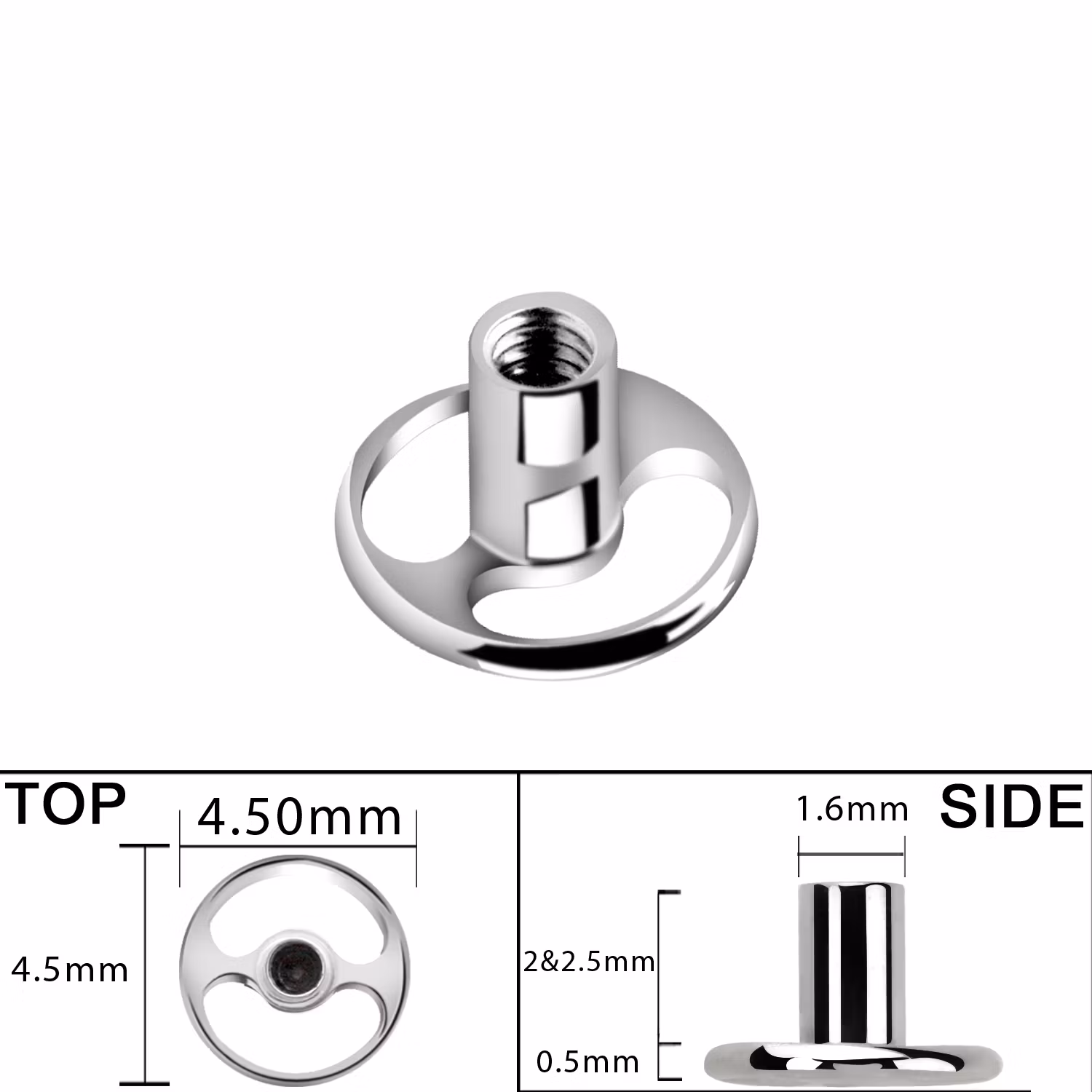 Rund dermal-platta / bas i titanium