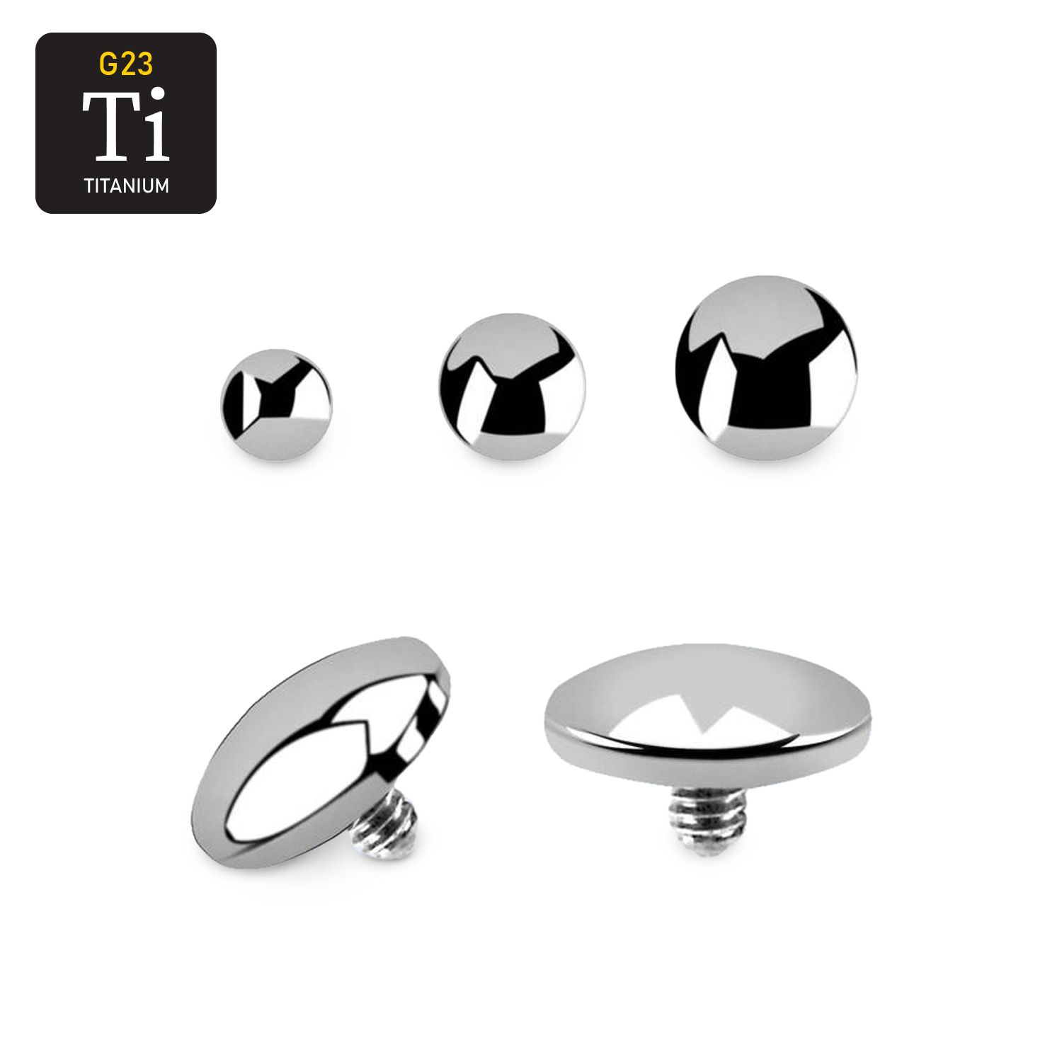 Titanium dermal piercing 1.2mm "platt dome"