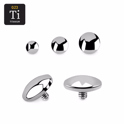 Titanium dermal piercing 1.2mm "platt dome"