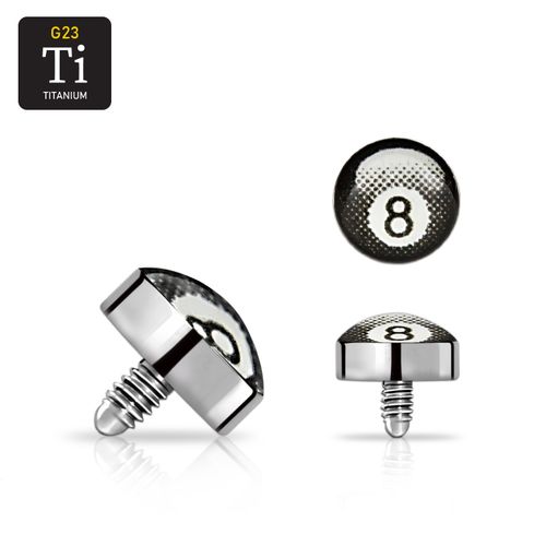 Titanium dermal piercing 1.2mm med "8-ball"
