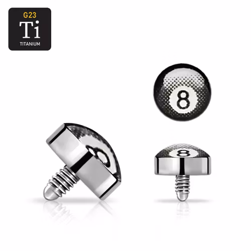 Titanium dermal piercing 1.2mm med "8-ball"