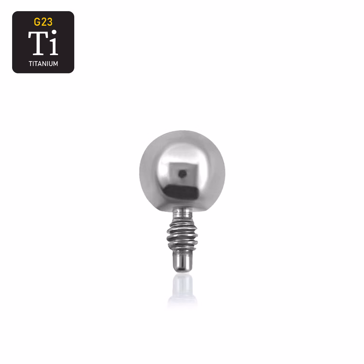 Titanium dermal piercing 1.2mm med 3mm kula