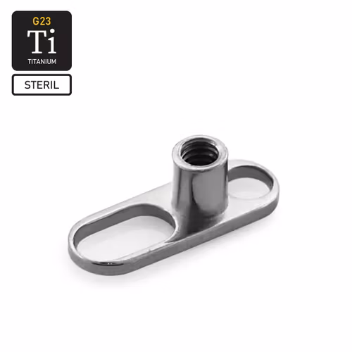 Steril dermal piercing bas i titanium (öppen)