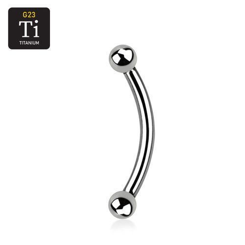 Titanium banana utvändigt gängad 1.2mm med 2.5mm kulor