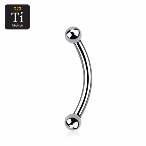 Titanium banana utvändigt gängad 1.2mm med 2.5mm kulor