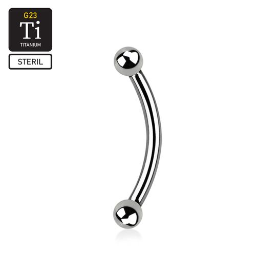 Steril titanium banana utvändigt gängad 1.2mm med 2.5mm kulor