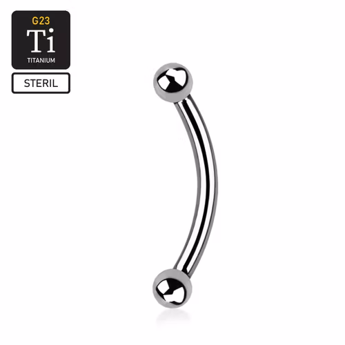 Steril titanium banana utvändigt gängad 1.2mm med 2.5mm kulor