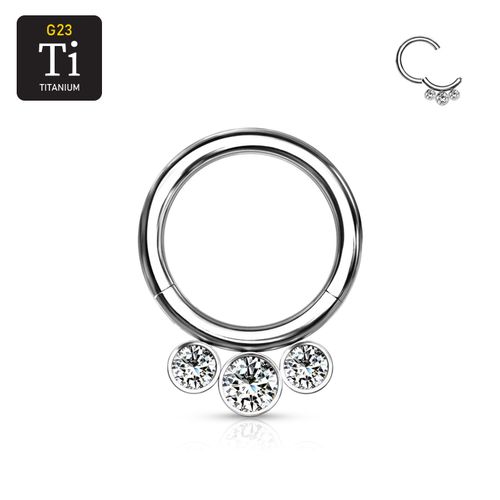Septum segmentring i titanium med gångjärn 1.2mm och 3st crystals