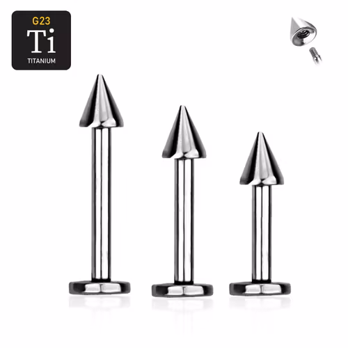 Titanium Labret / Monroe 1.2mm med 3mm kon