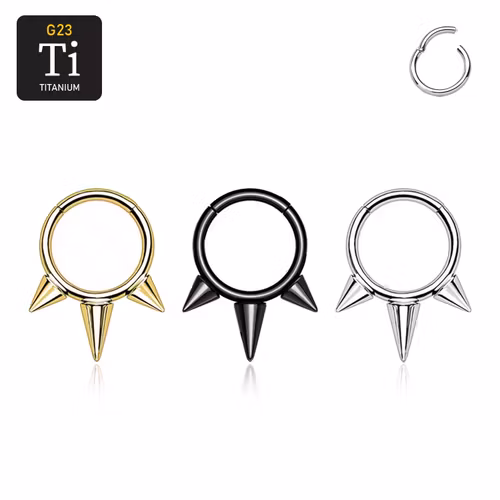Septum segmentring i titanium 1.2mm med gångjärn och spikes