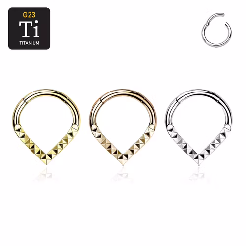 Segmentring i titanium 1.2mm med gångjärn och pyramidslipad kant