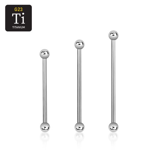 Titanium industrial barbell 1.6mm med 4mm kulor