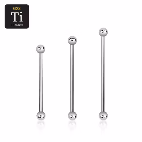 Titanium industrial barbell 1.6mm med 4mm kulor