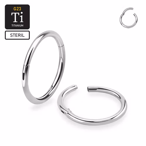 Steril titanium segmentring 1.0mm med gångjärn