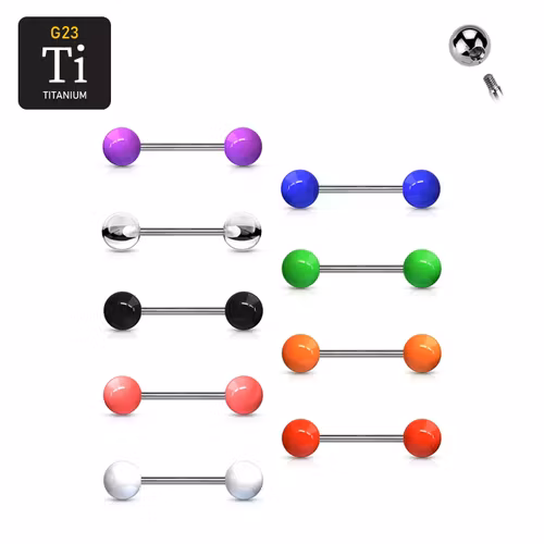 Barbell i titanium 1.6mm med 6mm kulor (16mm)
