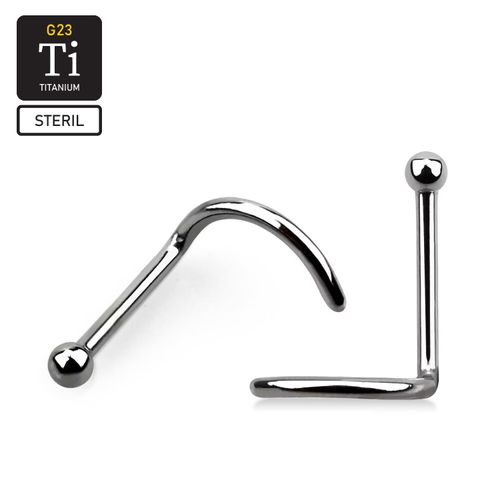 Steril titanium nässmycke "Nose Screw" 0.8mm med 1.5mm bollformad topp