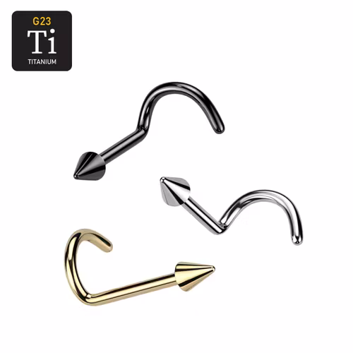 Titanium nässmycke "Nose Screw" med 2mm kon
