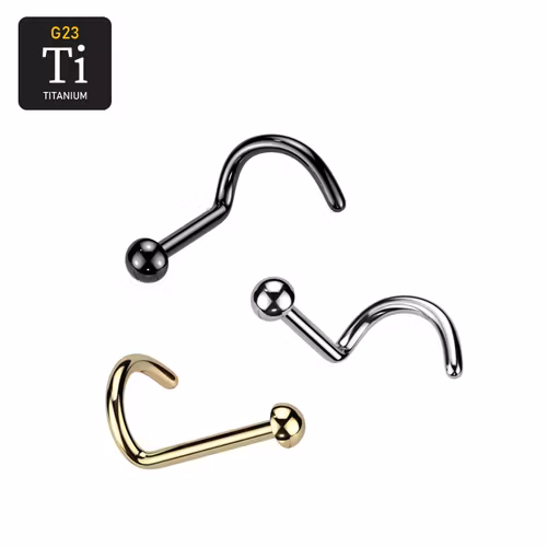 Titanium nässmycke "Nose Screw" med 2mm dome