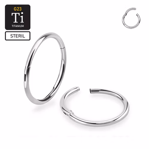 Steril titanium segmentring 0.8mm med gångjärn