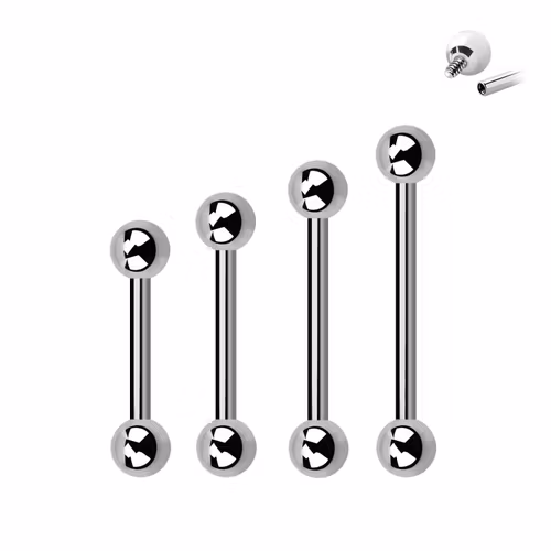 Barbell i 316L kirurgiskt stål 1.6mm med 4mm kulor