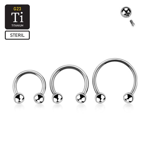 Steril titanium CBR 1.2mm med 3mm kulor