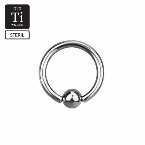 Steril titanium BCR 1.6mm med 4mm kula