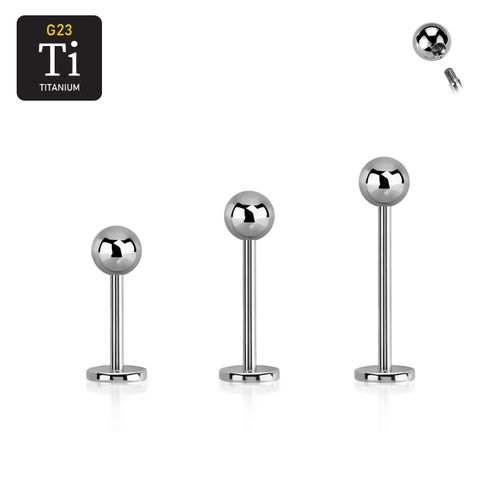 Titanium labret 0.8mm med 3mm kula