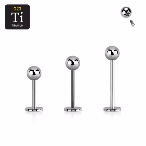 Titanium labret 0.8mm med 3mm kula
