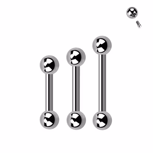 Barbell i 316L kirurgiskt stål 1.2mm med 3mm kulor