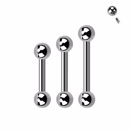Barbell i 316L kirurgiskt stål 1.2mm med 4mm kulor