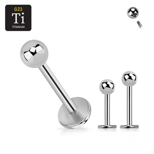 Titanium Labret / Monroe 1.0mm med 3mm kula