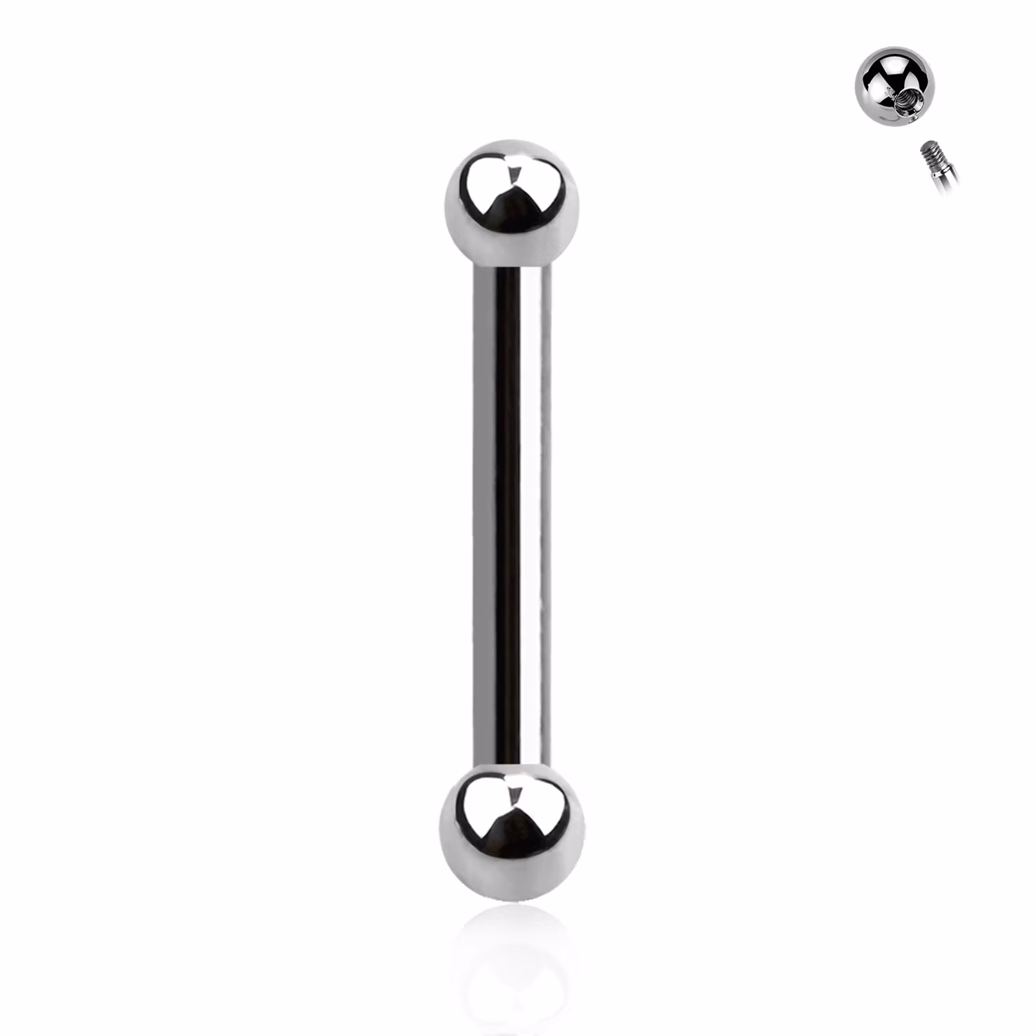 Tragus Barbell 1.2mm med 2mm kulor