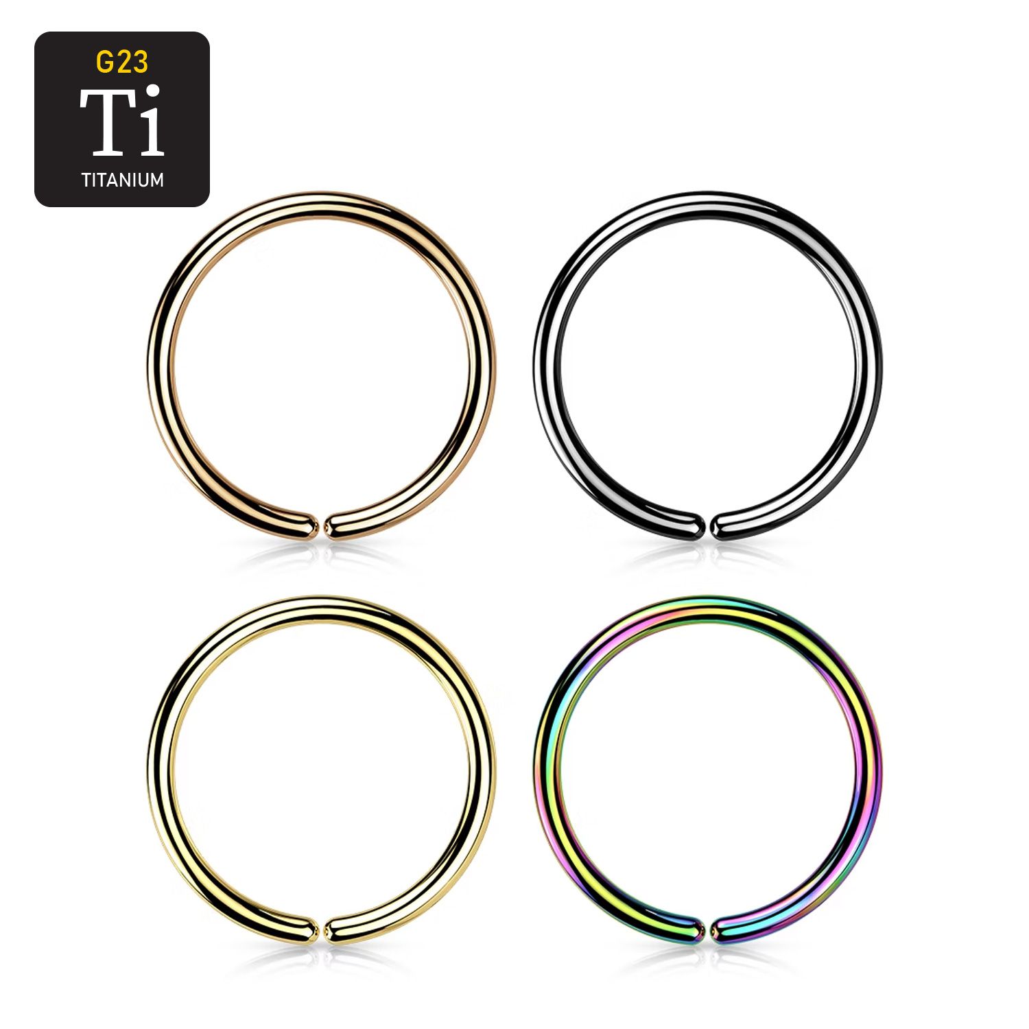 PVD-pläterad sömlös / seamless ring i grade 23 titanium 0.8mm